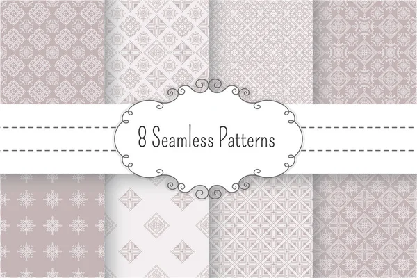 Set of geometric seamless patterns — Stock Vector
