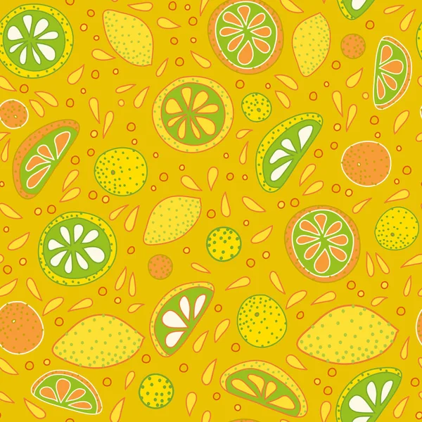 Padrão com citrinos fatiados —  Vetores de Stock