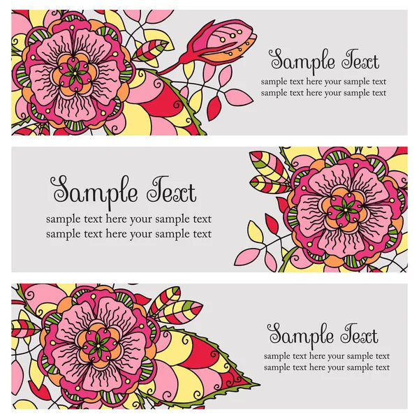 Banners com flores — Vetor de Stock