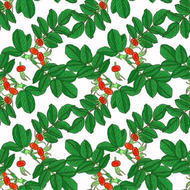 köpek gül dalı seamless modeli