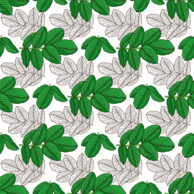 köpek gül dalı seamless modeli