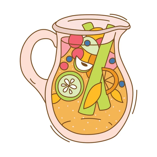 Agua infundida de frutas — Vector de stock