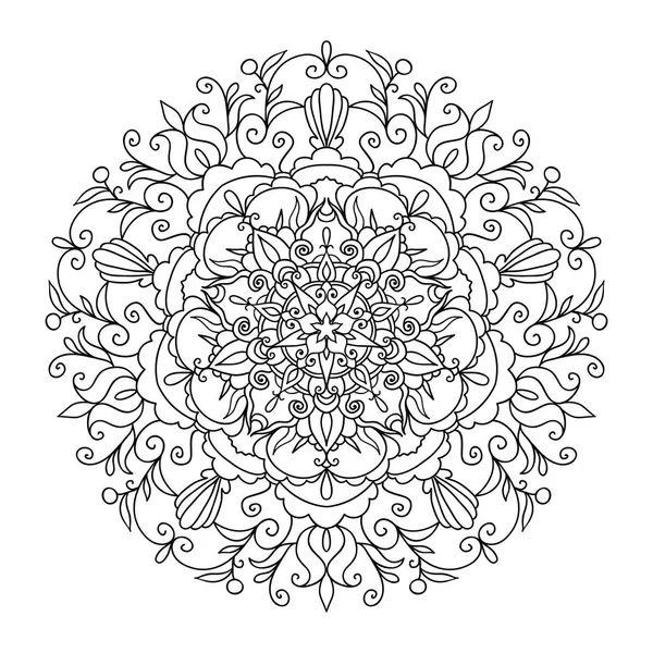 Mandala vector blanco y negro — Vector de stock