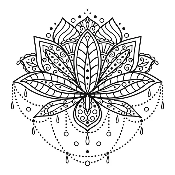 Fleur de lotus ornementale — Image vectorielle