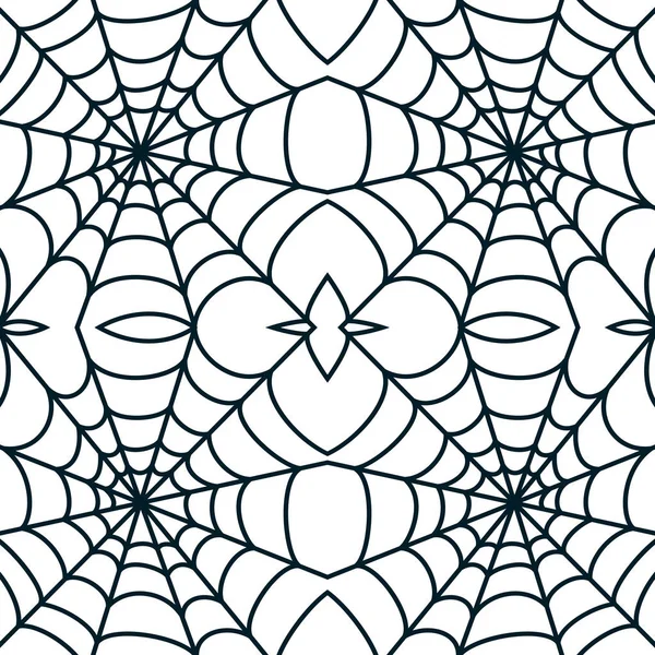 Nahtloses Muster von Spinnennetzen — Stockvektor