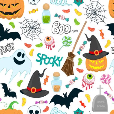 Cadılar Bayramı çocuklar vektör desen