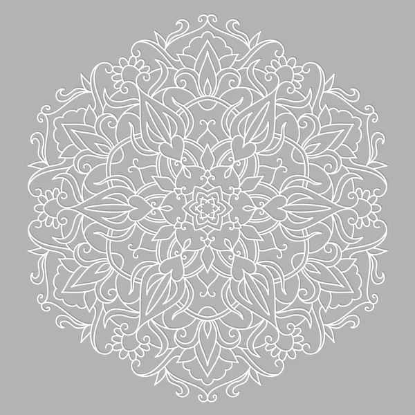 Mandala sur fond gris — Image vectorielle