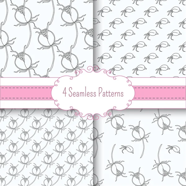 Set of seamless patterns — Stock Vector