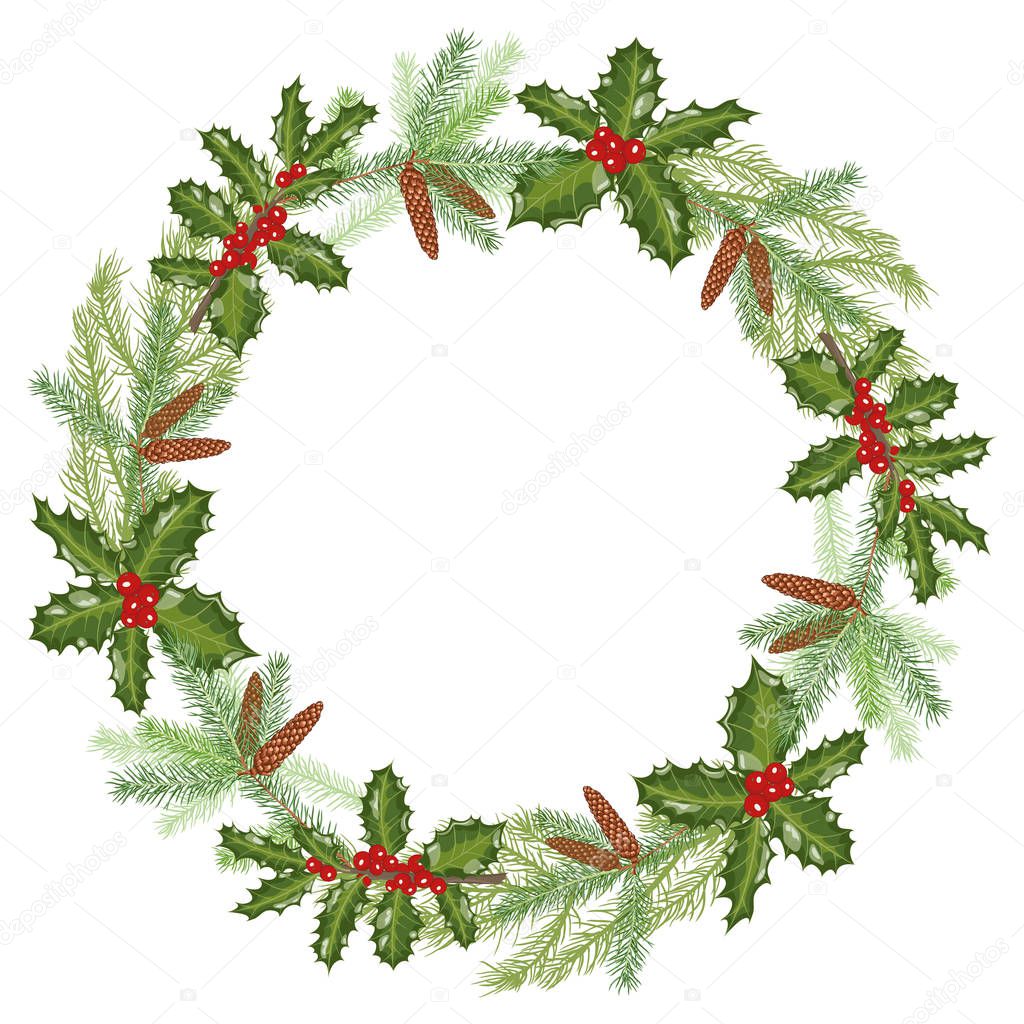 Christmas wreath with branches