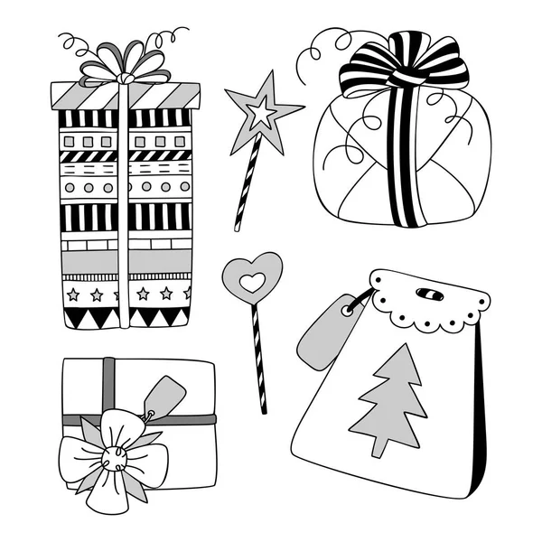 Cajas de regalo de Navidad — Vector de stock