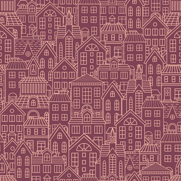 Houses seamless pattern — Stock Vector