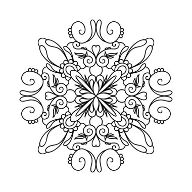 Siyah ve beyaz vektör mandala