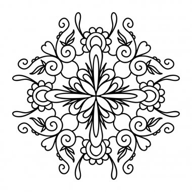 Siyah ve beyaz vektör mandala