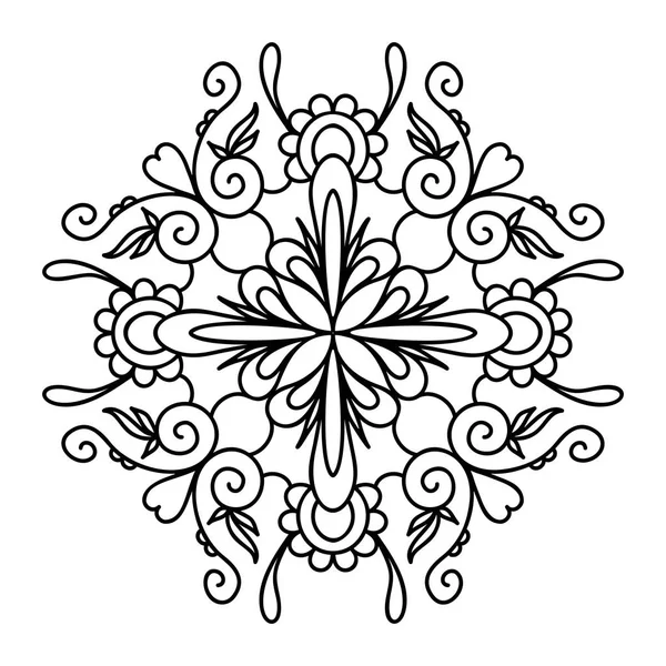 Mandala vector blanco y negro — Vector de stock