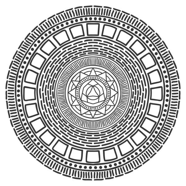 Mandala wzór czarno-biały. Wektor mistyczne tło. — Wektor stockowy