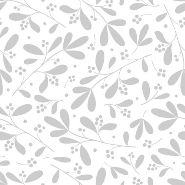 Dalları, yaprakları ve böğürtlenleri olan pürüzsüz düz vektör deseni.