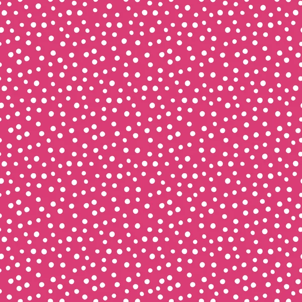 Vector seamless flat pattern in white polka dots on a cherry background. — Stock Vector