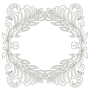 Dekoratif çiçek desenli çerçeveler. Vektör illüstrasyonu.