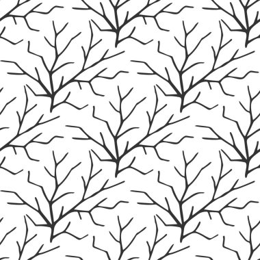 İskandinav tarzında dalları olan kusursuz bir vektör deseni
