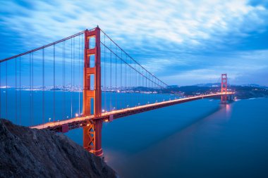 Golden gate Köprüsü san francisco Kaliforniya güneş battıktan sonra