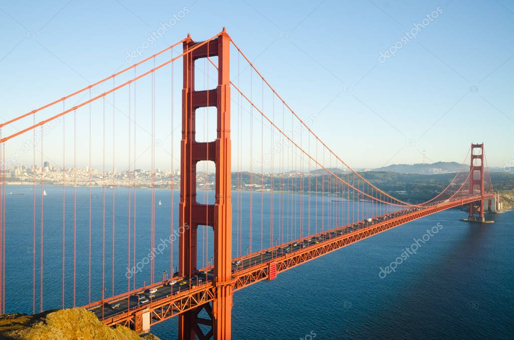 Golden Gate Bridge in San Francisco California in the morning