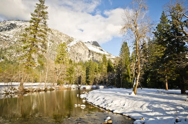 Зимний пейзаж в Йосемити-Валей — стоковое фото