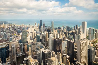 Chicago downtown Willys kuleden görünümünü kuşlar göz