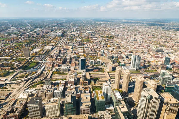 Vue aérienne du centre-ville de Chicago depuis la Willys Tower — Photo