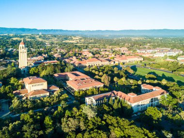 Drone view of Stanford University clipart