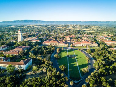 Drone view of Stanford University clipart