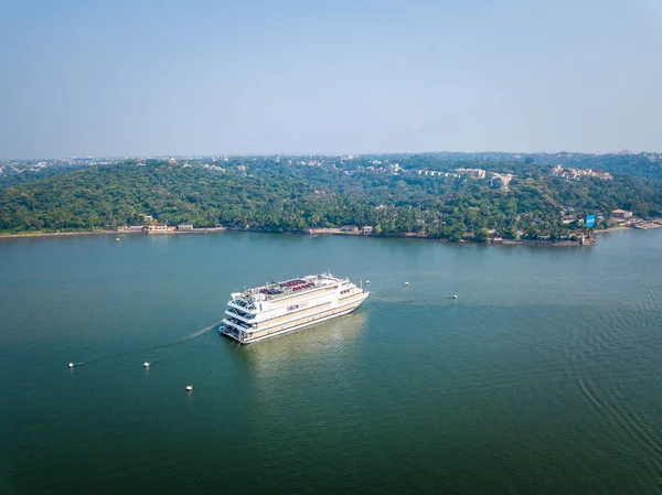 Aerial View of casino on the boat in Goa India Stock Photo