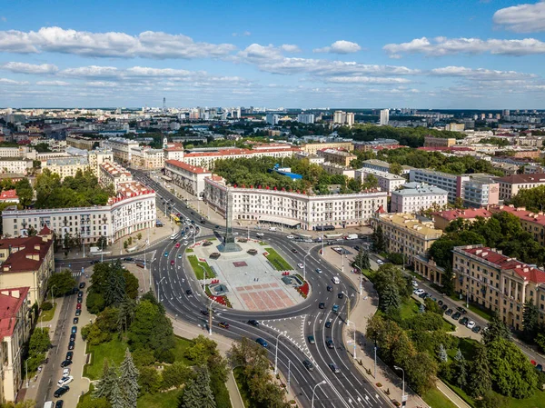 Letecký snímek Minsk, Bělorusko — Stock fotografie