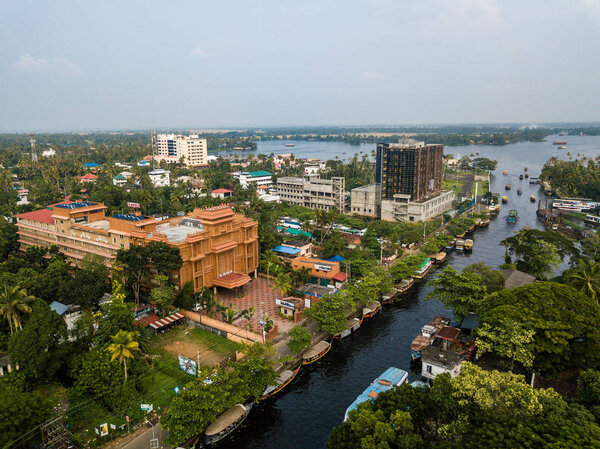 Aerial photo of Alappuzha India