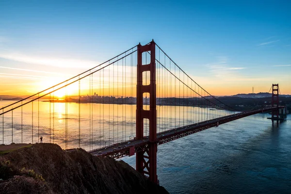 Golden Gate-bron i San Francisco Kalifornien under sunrise — Stockfoto