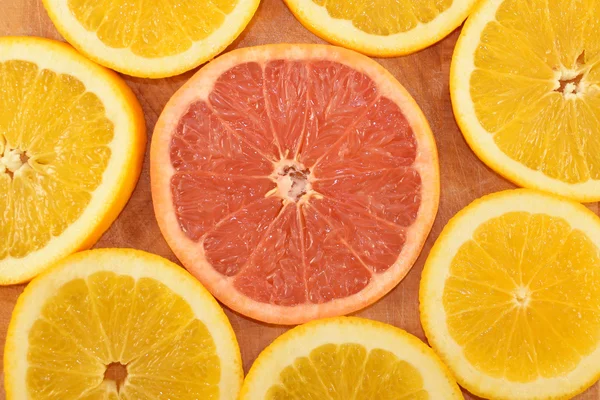 Grapefruit slice with orange slices