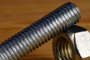 Cıvata ve somun görüntü metin için yer ile kapatmak.