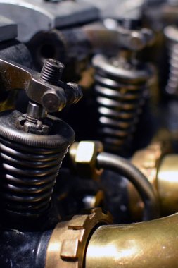 Detay eski motor. Dikey görüntü