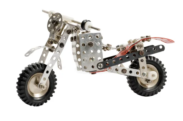  Beyaz arka plan üzerinde izole oyuncak eski vintage motosiklet