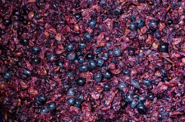 Zmiażdżone winogrona na wino tło — Zdjęcie stockowe