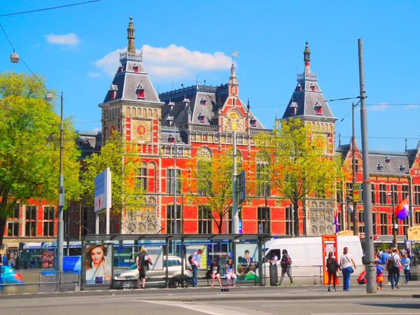Mai 2016 Amsterdam Niederlande Hauptbahnhof Altes Schönes Gebäude — Stockfoto