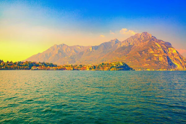 Lago Como Montañas Los Alpes Hermoso Paisaje Increíble Vista Italia — Foto de Stock