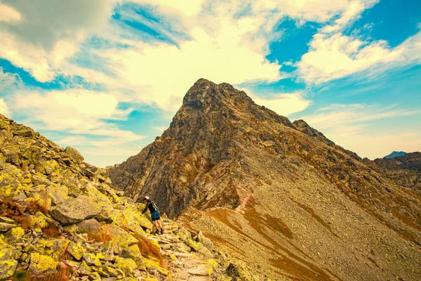 Vandring Bergen Vackert Soligt Landskap Hög Tatras Zakopane Polen Sommarsäsong — Stockfoto