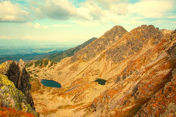 Niesamowity Krajobraz Górski Wysokie Góry Jezioro Polska Europa Sezon Letni — Zdjęcie stockowe