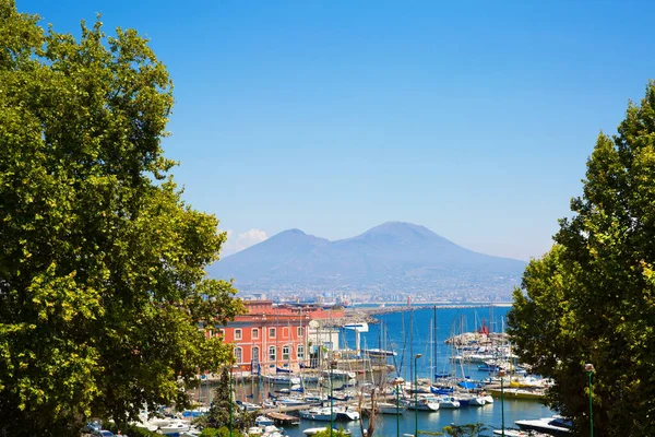 Napoli Körfezi Napoli Körfezi Vezüv Yanardağı Güzel Deniz Manzarası Güzel — Stok fotoğraf