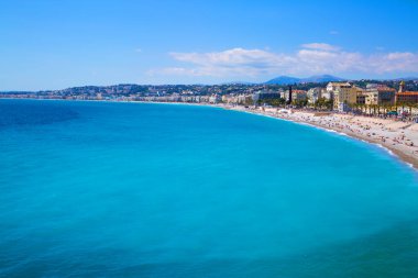 Güzel, güzel plaj, Fransız Rivierası, Cote d 'Azur veya Azure Sahili. 