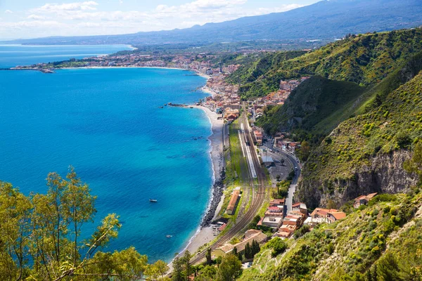 Middellandse Zee Kustlijn Luxe Resort Taormina Sicilië Eiland Italië Heldere — Stockfoto