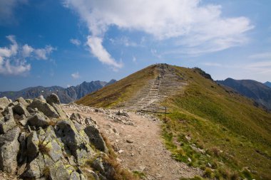 Tatra Ulusal Parkı, Polonya. Dağların Pamoramik manzarası. Zakopane, Park Narodowy Wysokie Tatry. 