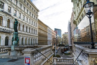 17 Ocak 2019. Viyana, Avusturya. Modern bina ve eski merkez.. 