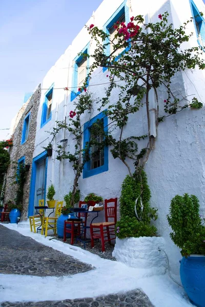 Kos Greece Липня 2018 Греція Таверна Острові Кос Традиційні Синьо — стокове фото