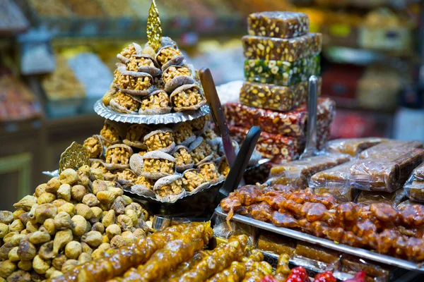 Türkischer Nachtisch Baklava Mit Pistazien Honig Und Walnüssen Leckere Türkische — Stockfoto